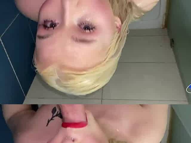 Young, platinum-blonde and cum-hungry. Stepbrother, don't hold back - facial cumshot me!