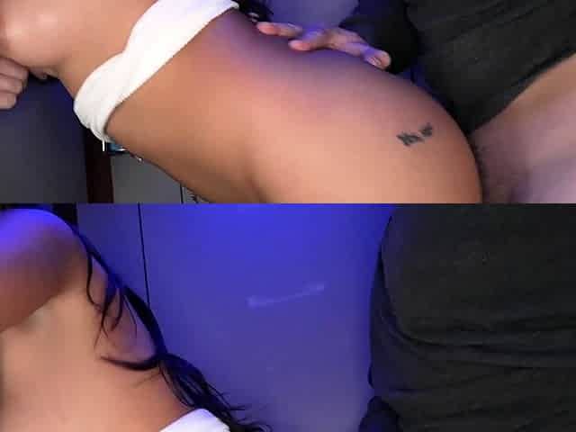 Latina Reina Heart loves sucking cock through a hole