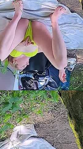 German Blonde Girl Mia Adler Give Stranger POV Fuck at Public Beach After Caught