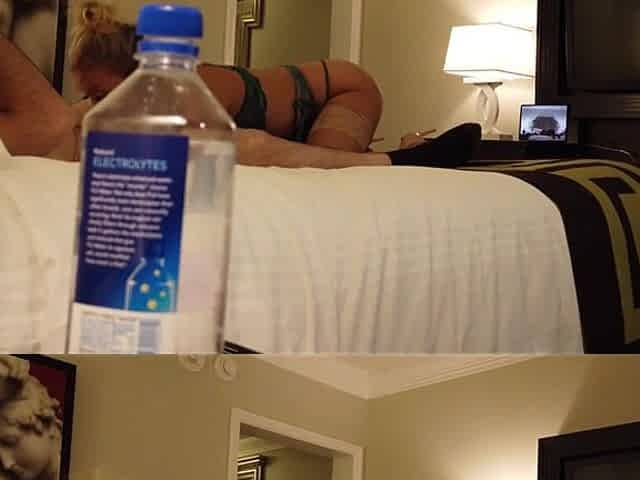 Stupid Water Bottle! Madelyn Monroe Fucks Stranger in Vegas