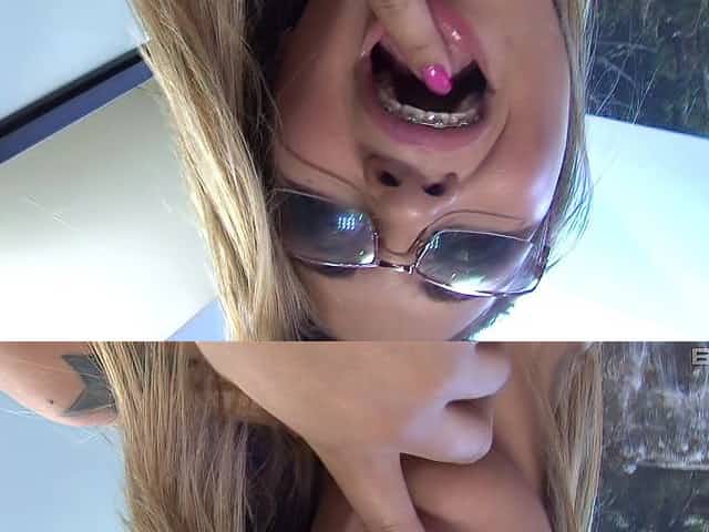 Mature babe with braces and glasses Anny Lee fucked hardcore doggy