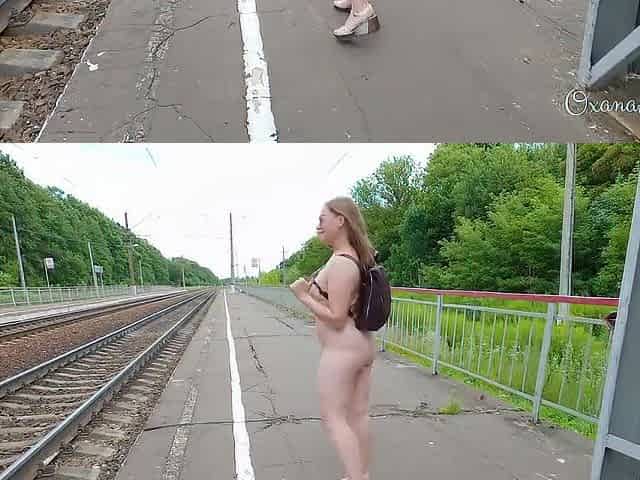 Oxana Shy - Flashing Cumslut On The Railway - Teaser