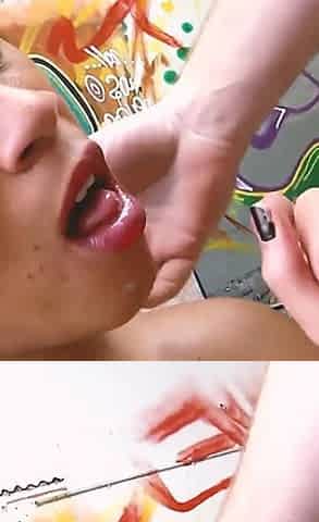 Fucking in the Street Slim Black Teen in Lingerie Gets Anal Sex in the Street