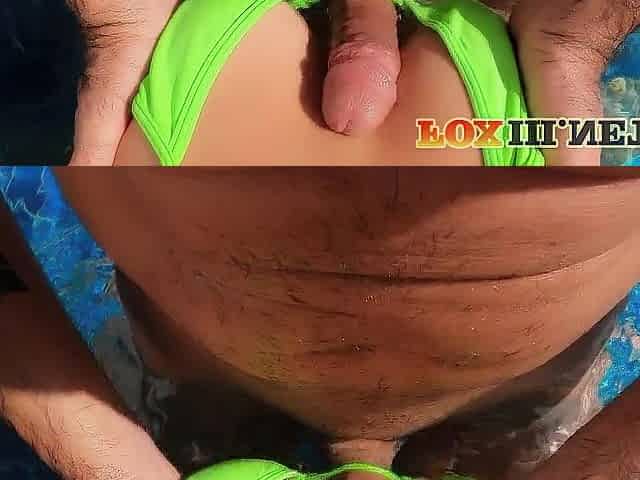 Outstanding POV Titty Bang in the swimming pool