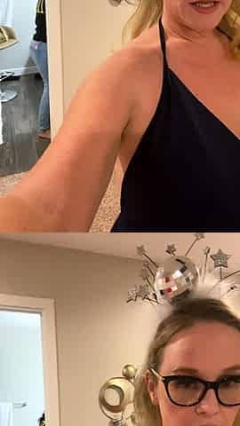 Cute blonde with big boobs solo