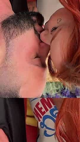 I Ejaculated on the Big Breasts of the Woman's Redhead Girlfriend