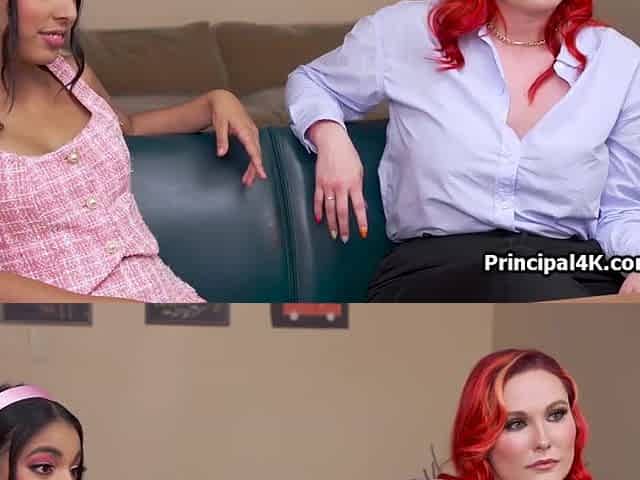 Teacher And Exotic Coed Milks Principal