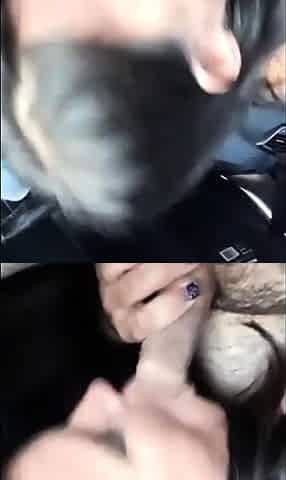 Blowjob in the Car with a Brunette Babe