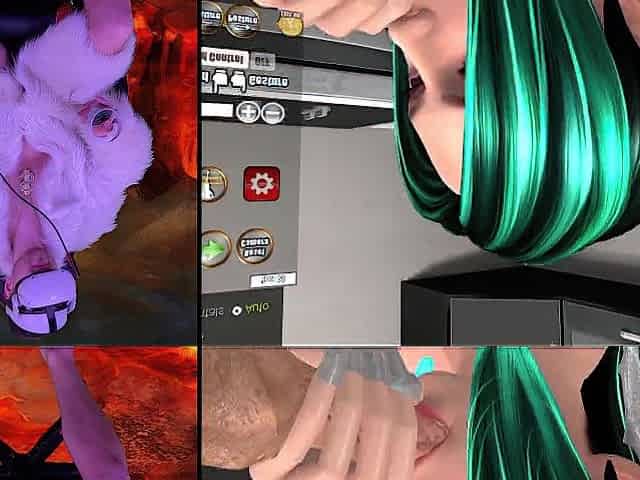 Screwing a succubus in VR game "Succubus' Helping Hand". Interactive game in virtual reality