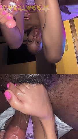 Black feet bitch goddess gives an fantastic foot job