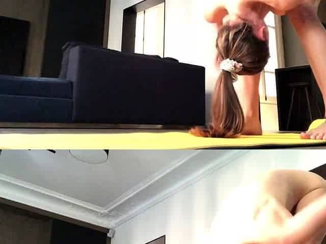 Naked Yoga masturbation with orgasm