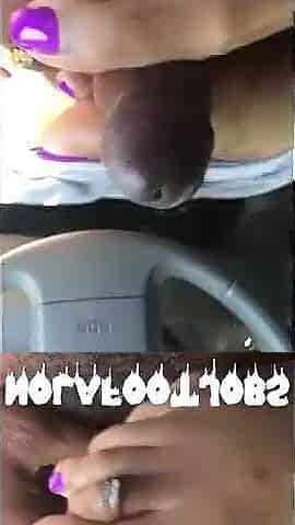 Black footjob from IG