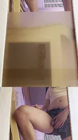 Transfem Dived, Licks Glass-Unfathomable Inward Cum Shower