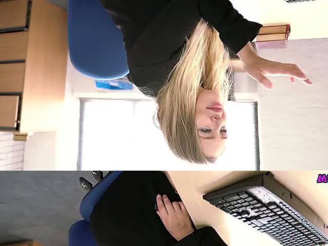 Naughty secretary Beth is masturbating her yummy pussy in the office