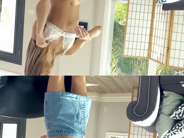 Skinny nextdoor girl Asuna Fox is eager for rimjob and crazy anal sex