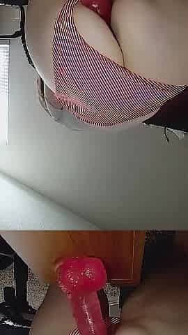 Maddi Bounces On Giant Sex toy