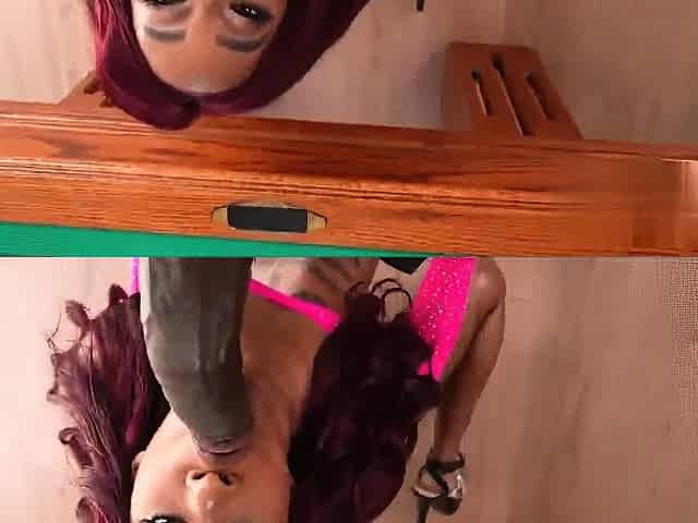 Hardcore interracial slut blowjob fuck for her tiny throat