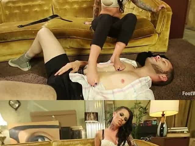 Steaming brunette gets her toes licked and pussy fucked