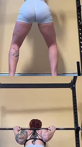 Booty Shorts, Thong, and Sports Bra Powerlifting Workout - Squat, Bench, Sumo Weightlifting