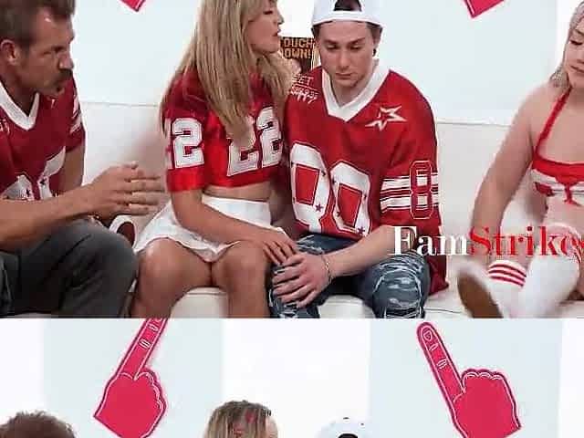 Step Daddy Insists I Kiss Step Mamma To Make His Team Win (Results In Family foursome)