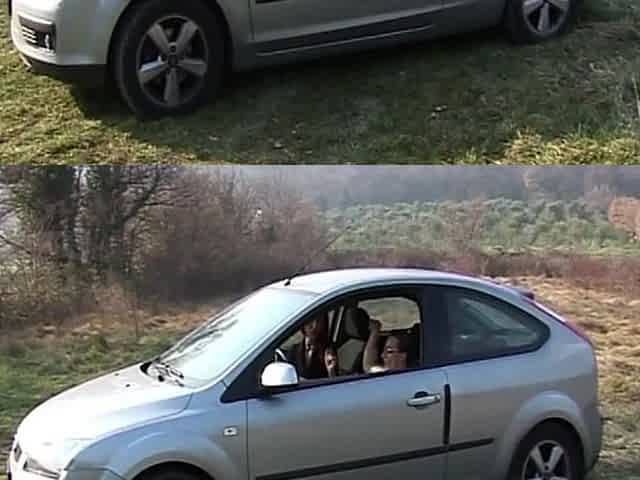 Tattooed MILF Picked up for Car Blowjob and Bed Pounding