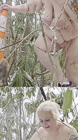 Assfucking That Big Fat Cone in the Snow Shes Gapped Now