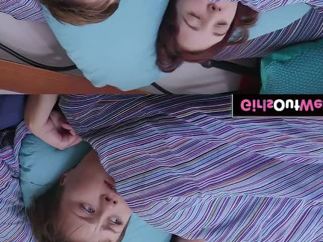 Cute hairy girlfriends fuck in the bedroom