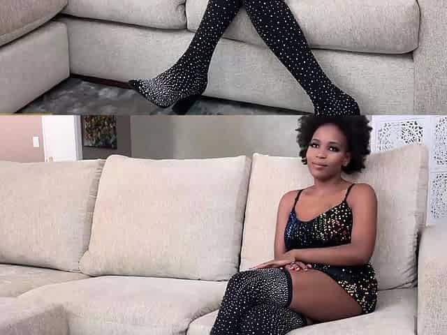 Ebony MILF Rides Big White Cock Deep