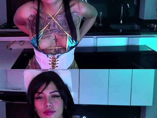 Very hot busty brunette solo masturbation on webcam