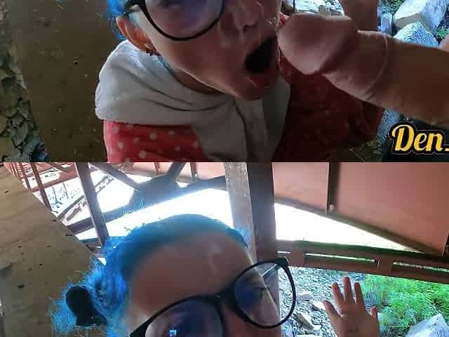 Clarge Selection Of Captivating Warm Goo On The Face Of A Cute Teen 18+ Beauty With Glasses Who Likes Wang
