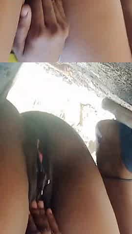 Rubbing My Hairy Pussy Pissing Outdoors