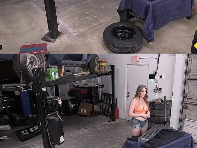 Roadside XXX - Ember Springs Caught And Drilled Hard In Immodest Garage Scene