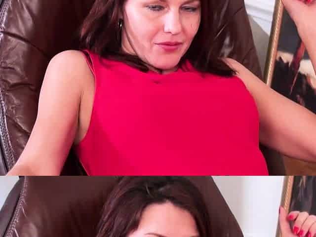 Naughty milf Anna shows her hairy pussy