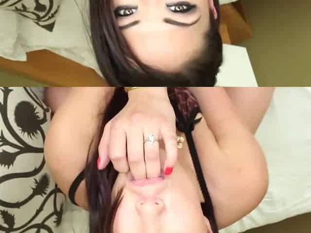 Busty Asian Enjoys Sucking His Cock's Cum