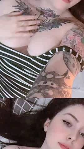 Busty curly brunette with big boobs fucks on couch