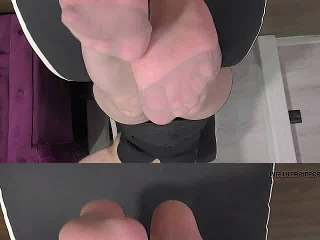 Headmistress feet and toes in flesh colored tights
