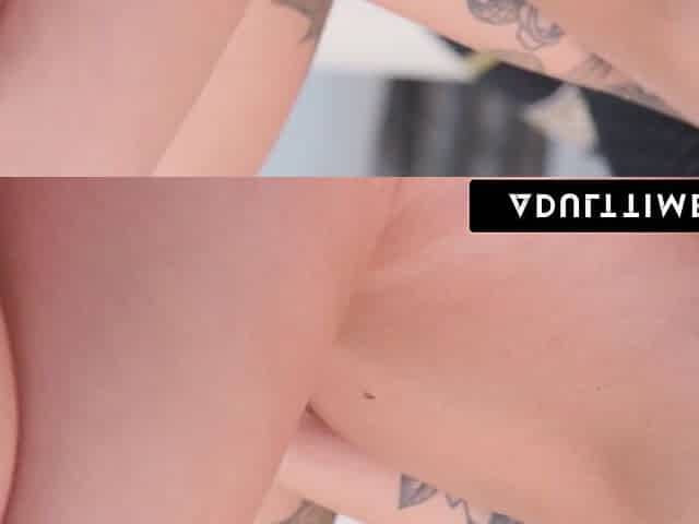 ADULT TIME - Sky Wonderland Fingers Herself Thinking That babe's Alone Until This babe Catches Roommate Watching