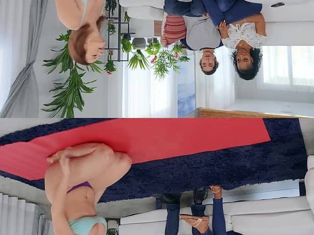 Interracial FFM 3-way with horny babes Emily Addison and Lala Ivey