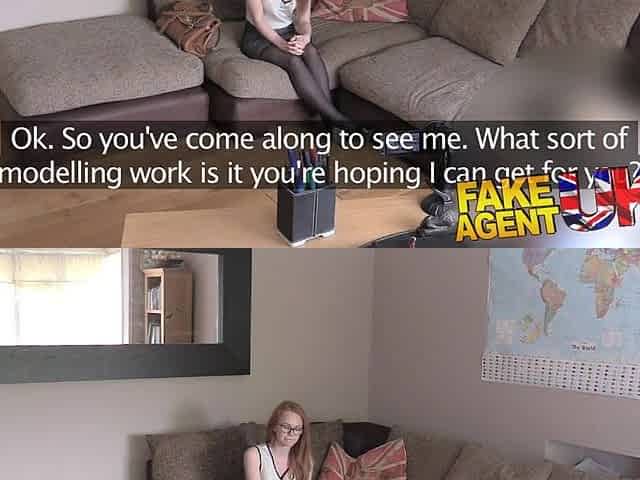 FakeAgentUK Unexpected creampie for hawt redhead while riding large ramrod