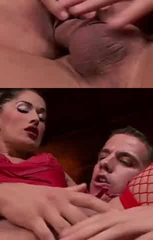 Stunning fishnet babe enjoying in anal and face fuck activities
