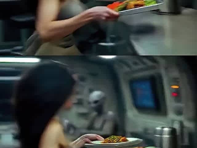 The Dinner Staring The Large Eyed Woman (AI Generated)