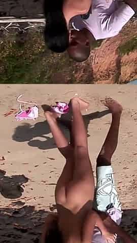 Bitch hard fucked on the beach