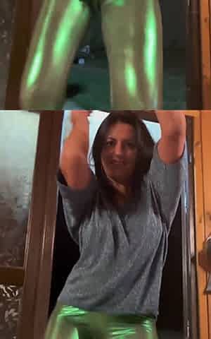 Shiny Leggings Cameltoe Dance Tease