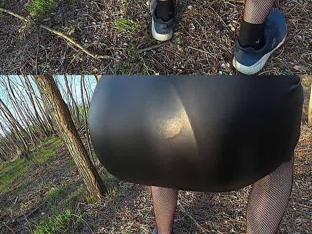 Flasing in ebony hot outfit
