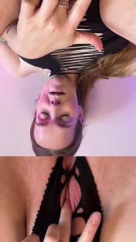 Sliding my fingers over my moist vagina