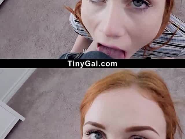 The Pale Redhead Tiny Scarlet Skies Gets Screwed by Ryan's Massive Schlong and Likes Each Minute of It - Tinygal