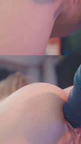 Threesome Lesbian Fun with Dildos and Sexmachine