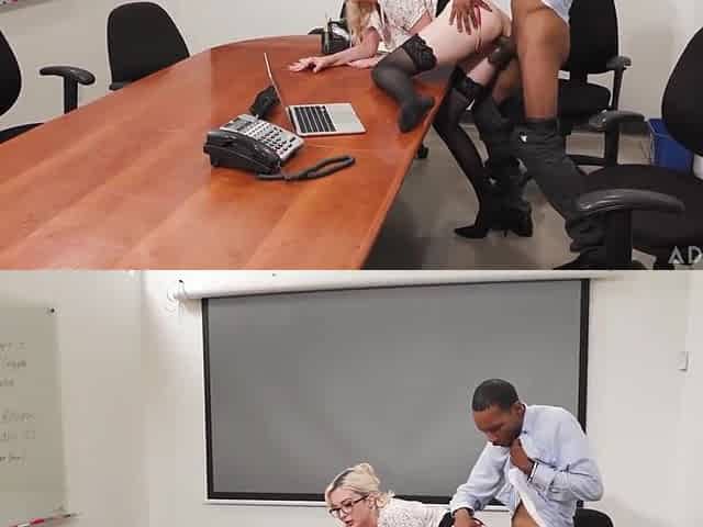 Lexi Lore And Petite Blonde - Gets Gangbanged In Her Office