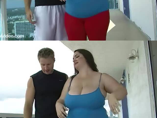 big beautiful woman Soccer Mama Bent Over and Screw on Balcony
