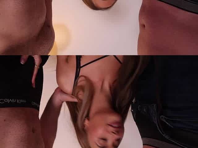 Whore Gets SPITROASTED then does CUM WALK in public - Lily Phillips